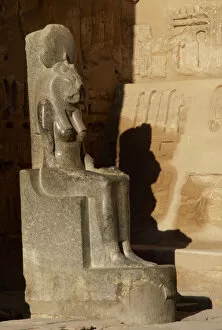 Seated Gallery: Goddess Sekhmet, Sculpture. Medinet Habu. Egypt