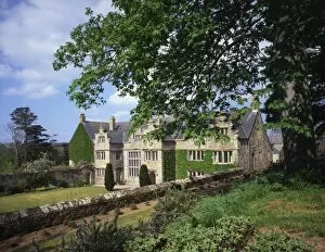 House viewed through trees near Newquay, Cornwall