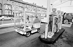 <b class=qtipBold><figcaption>Invention of the Cube Car</figcaption></b><br>Invention of the Cube Car. This box-like car, designed by French-Vietnamese designer and engineer Quasar Kahn, was produced in limited numbers between 1967 and 1968 by Universal Power Drives of Perivale, Middlesex, who also made the Unipower sports car. The car had a unique cube-like appearance, with sliding glass doors. It is probably unique amongst car designs in being wider than it is long. The seats were plastic and inflatable. The engine was a four cylinder 1100 cc BMC model with automatic transmission. Modified Mini subframes carried the suspension components and 10-inch Mini wheels were used. Date: 1967<br><em>© Mary Evans Picture Library/DAVID LEWIS HODGSON</em> Invention of the Cube Car