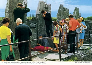 Blarney Collection: kissing the Blarney Stone, Blarney Castle, Co.Cork