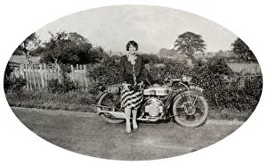 Twin Gallery: Lady and a 27 EW 600cc F28 Sport Douglas Motorcycle
