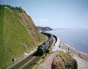 Seafront Gallery: London to Penzance train at Teignmouth, Devon