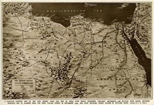 Egypt Gallery: Map of the war in North Africa by G. H. Davis