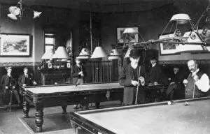 Table Collection: Men playing billiards in a club