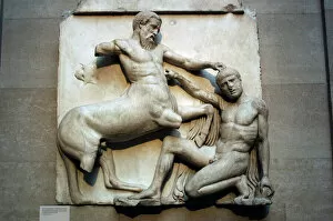 Decoration Gallery: Metope. Parthenon marbles depicting part of the batlle betwe