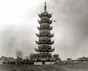 Pagoda Gallery: Pagoda near Shanghai, China circa 1880s