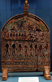 Goddesses Collection: Painted wooden stela of Neswy. Egypt