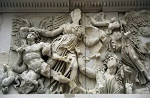 Goddess Collection: Pergamon Altar. Athena against the giant Alcyoneus