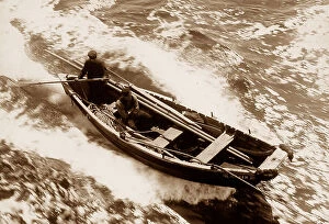 Cobble Collection: A Pilot cobble being towed by a ship in 1907