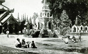 Pagoda Collection: Part of Platform, Shwe Dagon Pagoda, Rangoon, Burma
