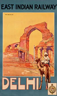Indian Architecture Gallery: Poster advertising East Indian Railway to Delhi