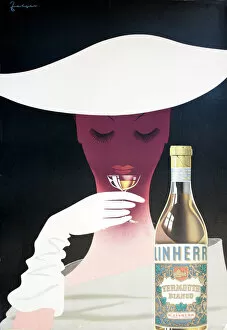 Glass Collection: Poster advertising Linherr Vermouth