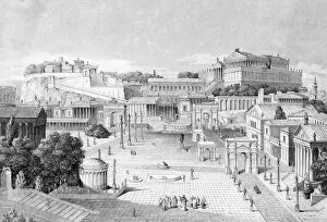 Column Collection: Reconstruction of the Roman Forum, Rome, Italy