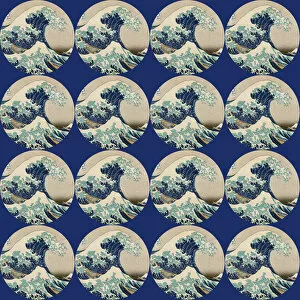Graphics Gallery: Repeating Pattern - Hokusai Great Wave - Circles