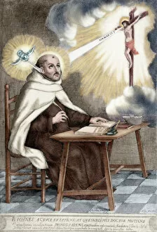 Table Collection: Saint John of the Cross (1542-1591). Engraving. Colored