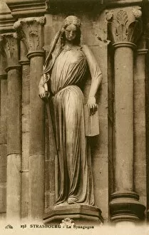 Pillars Collection: Sculpture on Synagogue, Strasbourg, Bas-Rhin, France