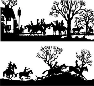 Fences Collection: Silhouettes of the Chase by H. L. Oakley