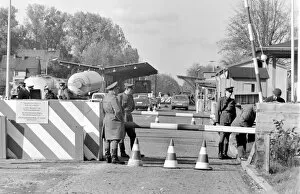 Berlin Wall Gallery: Soldiers at a checkpoint, East Berlin, Germany