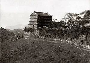 Pagoda Gallery: Five storied pagoda, Canton, (Guangzhou) Japan, circa 1870s. Date: circa 1870s