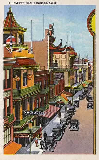 Pagoda Gallery: Street scene, Chinatown, San Francisco, California, USA