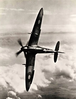 WW2 and WW2 Propaganda Posters: Supermarine Spitfire XIV knife-edged