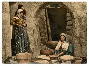Bread Collection: Syrian peasant making bread, Holy Land