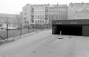 Berlin Wall Gallery: Underground station entrance, East Berlin, Germany