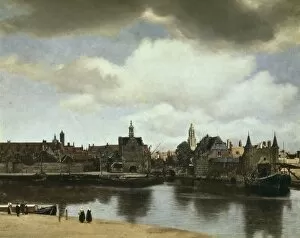 Paintings Collection: VERMEER, Johannes (1632-1675). View on Delft