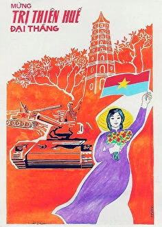 Pagoda Collection: Vietnamese Patriotic Poster - Good luck for Victory!