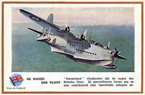 WW2 and WW2 Propaganda Posters: WW2 - British RAF Flying Boat Sunderland