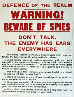 WW2 and WW2 Propaganda Posters: WW2 poster, Beware of Spies