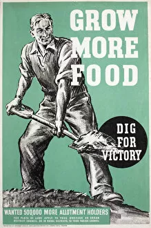 WW2 and WW2 Propaganda Posters: WW2 poster, Grow more food, dig for victory
