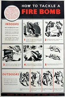 WW2 and WW2 Propaganda Posters: WW2 poster, How to tackle a fire bomb