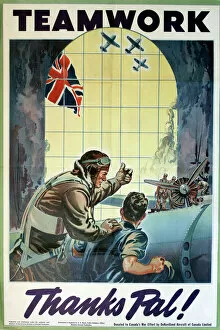 WW2 and WW2 Propaganda Posters: WW2 poster, Teamwork -- Thanks Pal