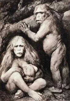 Reconstruction Gallery: 1894 Haeckel Pithecanthropus ape man crop
