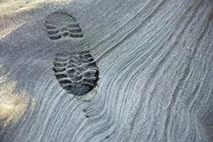Woolacombe Collection: Bootprint and sand patterns at low tide