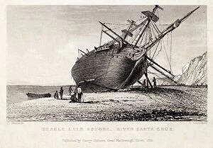 Boat Collection: HMS Beagle Ship laid up Darwins Voyage
