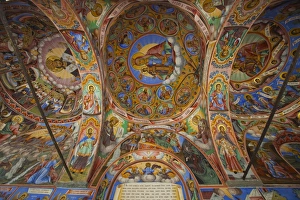 Court Yard Gallery: Arcade murals depicting religious figures and scenes, Church of the Nativity