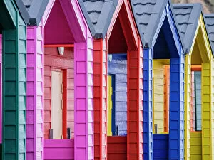 Colorful Gallery: Beach huts, Saltburn-by-the-Sea, North Yorkshire, England, United Kingdom, Europe