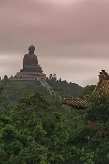Spiritualism Gallery: The Big Buddha statue, Po Lin Monastery, Lantau Island, Hong Kong, China, Asia
