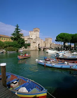 Lake Garda Collection: Boats at Sirmione on Lake Garda, Lombardy, Italy, Europe