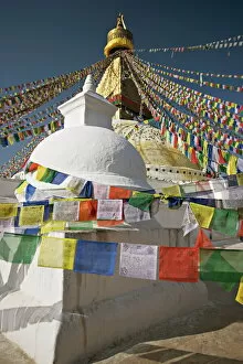 Colorful Gallery: Buddhist stupa known as Boudha at Bodhanath, Kathmandu, Nepal