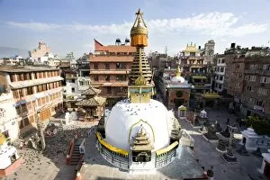 Durbar Square Gallery: Buddhist Stupa in the old part of Kathmandu near Durbar Square, Kathmandu, Nepal, Asia
