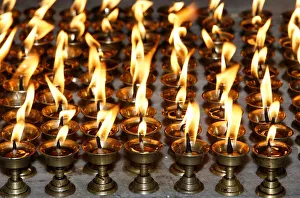 Patan Gallery: Butter lamps, Patan, Nepal, Asia