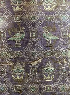 Motif Collection: Byzantine silk textiles dating from 10th century, Treasury of Ste. Foy