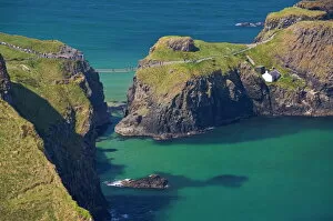 Craggy Collection: Carrick-a-Rede rope bridge to Carrick Island, Larrybane Bay, Ballintoy