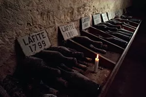 Food And Drink Collection: Cellars of Chateau Lafite Rothschild, Bordeaux, Aquitaine, France, Europe