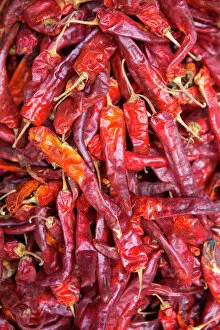 Food And Drink Collection: Chilli peppers in the market, Monywa, Sagaing, Myanmar, Southeast Asia