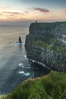 Cliffs of Moher at sunset, Liscannor, County Clare, Munster province, Republic of Ireland
