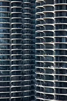 Balcony Gallery: Close-up of Marina Citys twin towers, Chicago, Illinois, United States of America